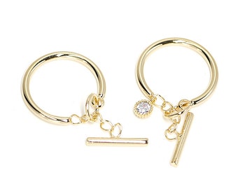 1PC / Stick Charm Ring / Daily / Jewelry Making / Ring / Gold Plated Brass / ejr09