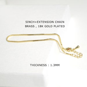 5inch + Extension Chain / Jewelry Making Supplies / Bracelet / Craft Supplies / Gold Plated Over Brass / eag13