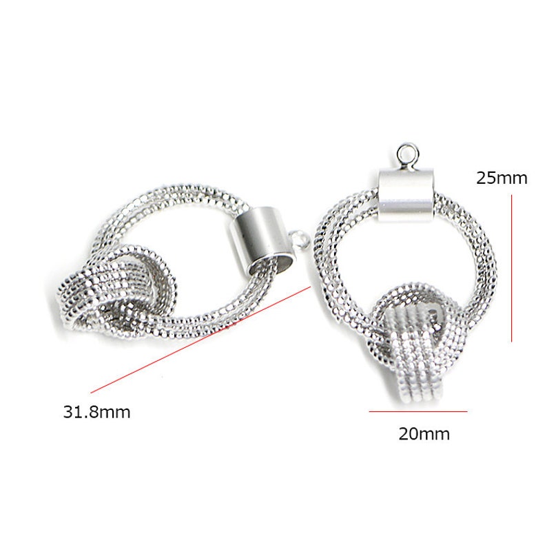 Twinkle Twist Circle Pendant Charm Jewelry Making Matte Rhodium Plated Brass 2pcs 1-mo1