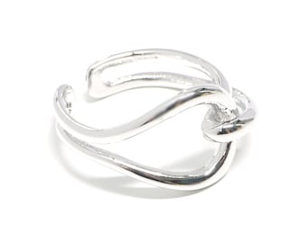 1PC / Tear Drop knot Ring / Jewelry Making / Rhodium Plated Brass / ejr61