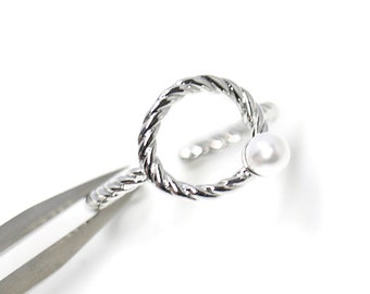 1PC / Twist Circle Ring (Pin) / Daily / Jewelry Making / Nickel Free / Rhodium Plated Brass / ejr34