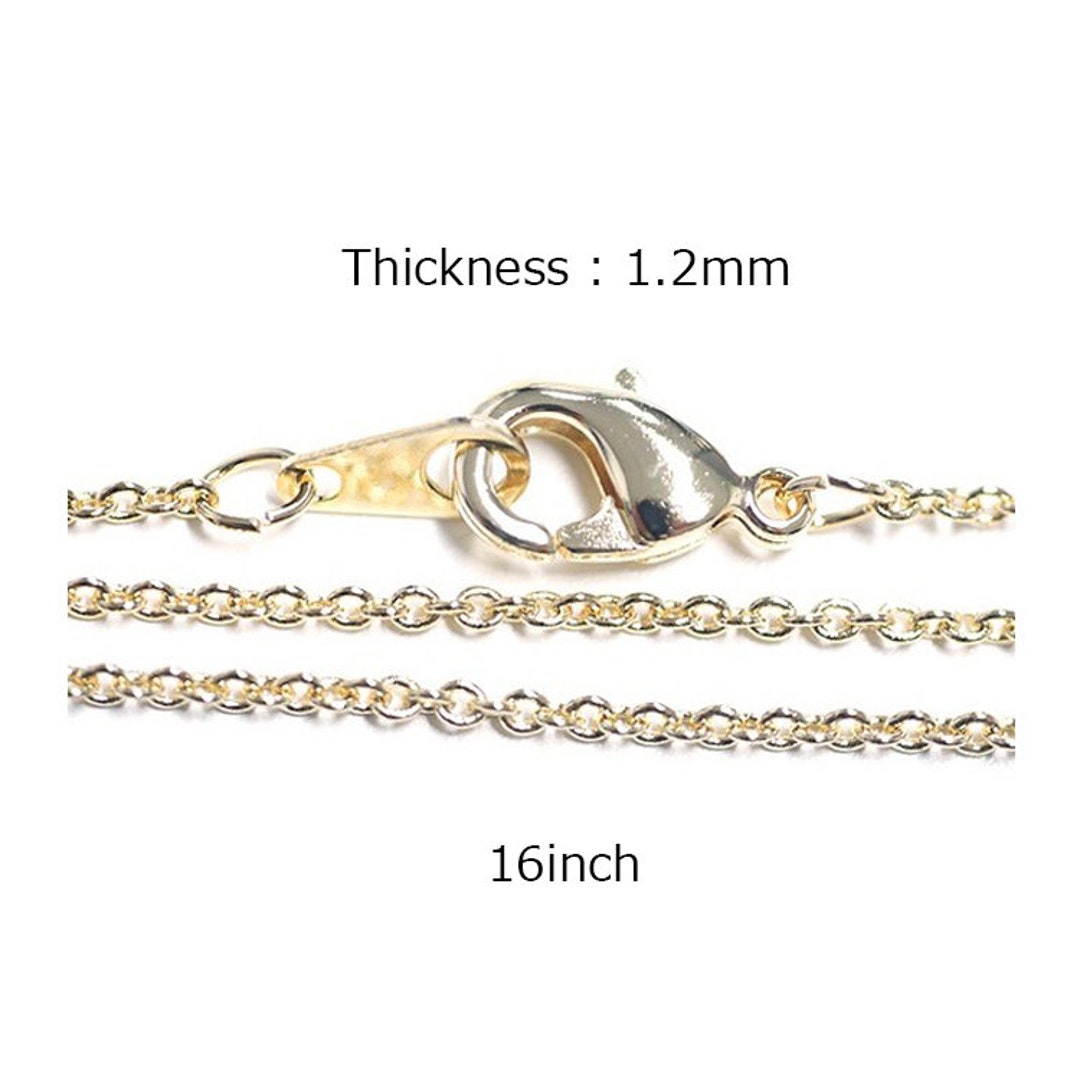 1.2mm Chain / 16inch Chain / Gold Plated Brass / Jewelry Making ...