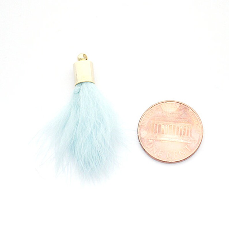 Black Mink Fur Pendant Charm Gold Plated Brass Cap 2pcs tsmp060