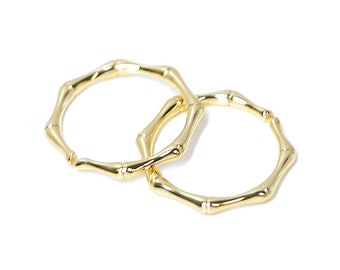 1PC / Stylish Bamboo Ring / Daily / Nickel Free / Jewelry Making / Gold Plated Brass / ejr14