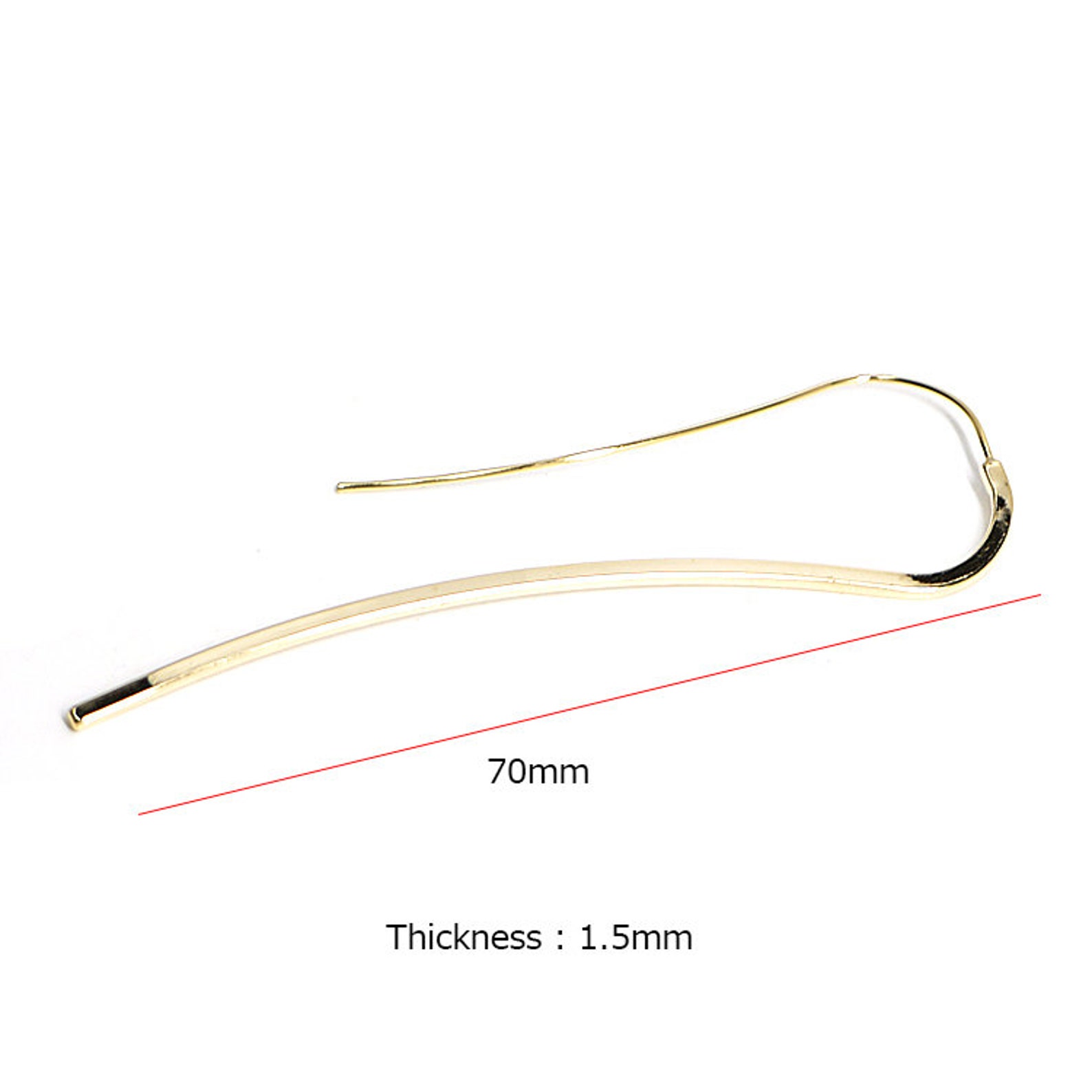 70mm Long Waved Stick Hook Earrings / Wedding / Jewelry Making | Etsy