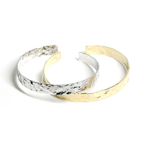 1PC / Choose the Color / 8mm Hammered Band Style Free Size Bangle / Bracelet / Wedding / Jewelry Making / Nickel Free / Brass / kb030