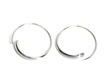 21mm Circle Hook Earrings / Wedding / Jewelry Making / Rhodium Plated Brass / 2pcs / ieh01-2