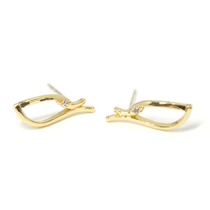 Choose the Color / Cubic Zirconia Drop Earrings / Wedding / Jewelry Making / Brass / 925 Sterling Silver Post / 2pcs / eso171