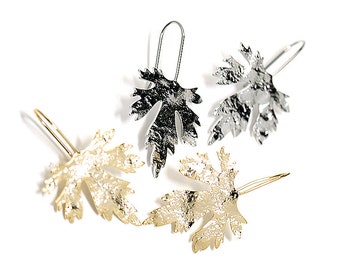 23*24mm Big Autumn Leaves Hook Earrings / Choose the Color / Daily / Jewelry Makeup / Brass / 2pcs / eje37