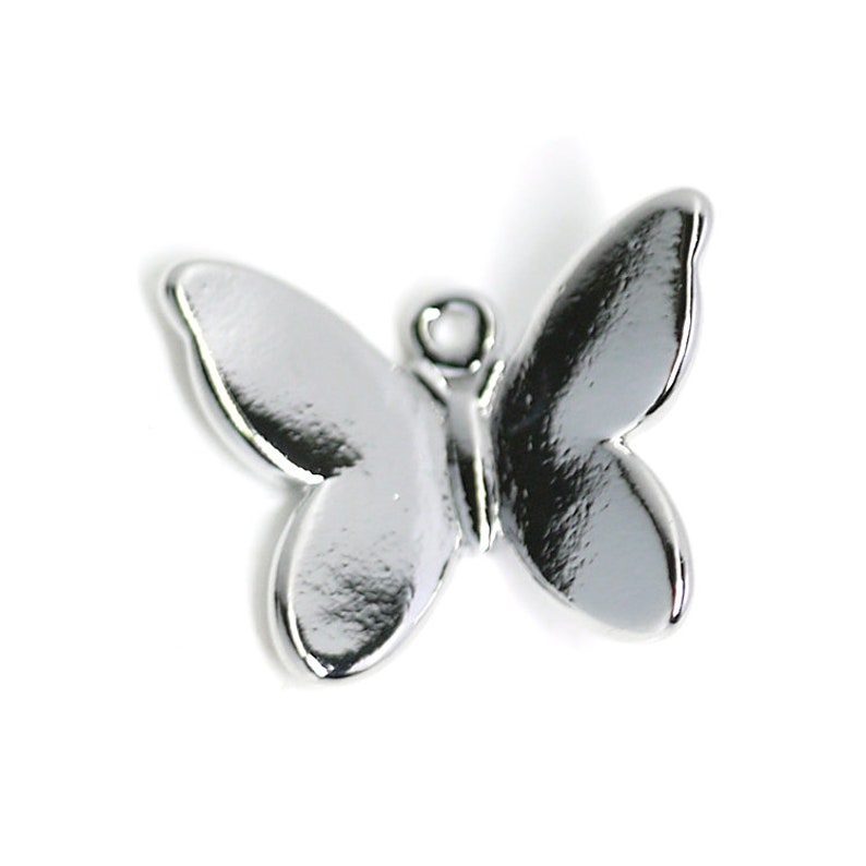 Butterfly Pendant Charm Jewelry Making Rhodium Plated Brass 1piece jp01