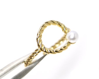 1PC / Twist Circle Ring (Pin) / Daily / Jewelry Making / Nickel Free / Gold Plated Brass / ejr34