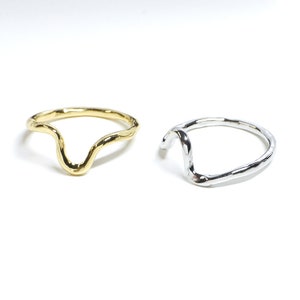 1PC / Choose the Color / Hammered Wave Ring / Daily / Phalange Ring / Jewelry Making / Brass / ejr77