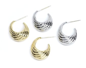 Choose the Color / Volume Tear Drop Earrings / Jewelry Making / 925 Sterling Silver Post / 2pcs / eje536