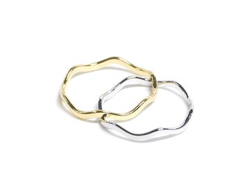 1PC / Choose the Color / Wave Ring / Daily / Phalange Ring / Jewelry Makeup / Brass / ejr78