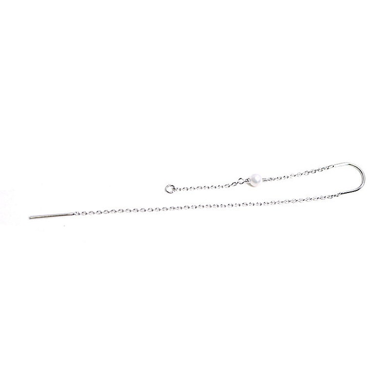 3mm Pearl \uff0680*42mm Chain Hook Long Chain earrings Wedding Jewelry Making Rhodium Plated Brass 2pcs ehp001