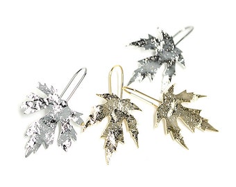 21*25mm Small Autumn Leaves Hook Earrings / Choose the Color / Daily / Jewelry Makeup / Brass / 2pcs / eje36