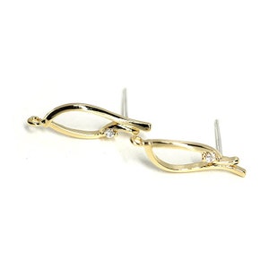 Choose the Color / Cubic Zirconia Drop Earrings(RIng) / Wedding / Jewelry Making / Brass / 925 Sterling Silver Post / 2pcs / eso171