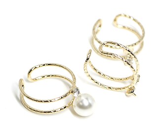 1PC / steen & pin vrije maat ring / bruiloft / sieraden maken / verguld messing / ejr01