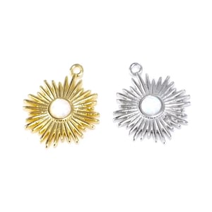 2PCS / Sunburst Opal Pendant / Charm / Jewelry Making / Brass / ejp319