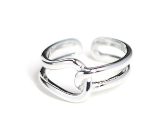 1PC / Twist Knot Volume Free Size Ring / Daily / Jewelry Making / Rhodium Plated Brass / ejr58