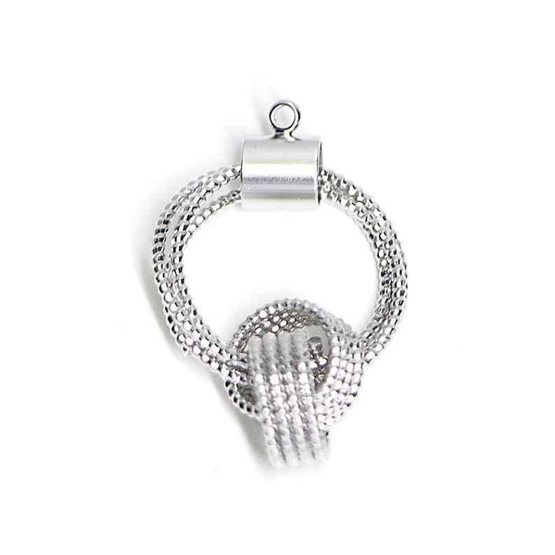 Twinkle Twist Circle Pendant Charm Jewelry Making Matte Rhodium Plated Brass 2pcs 1-mo1