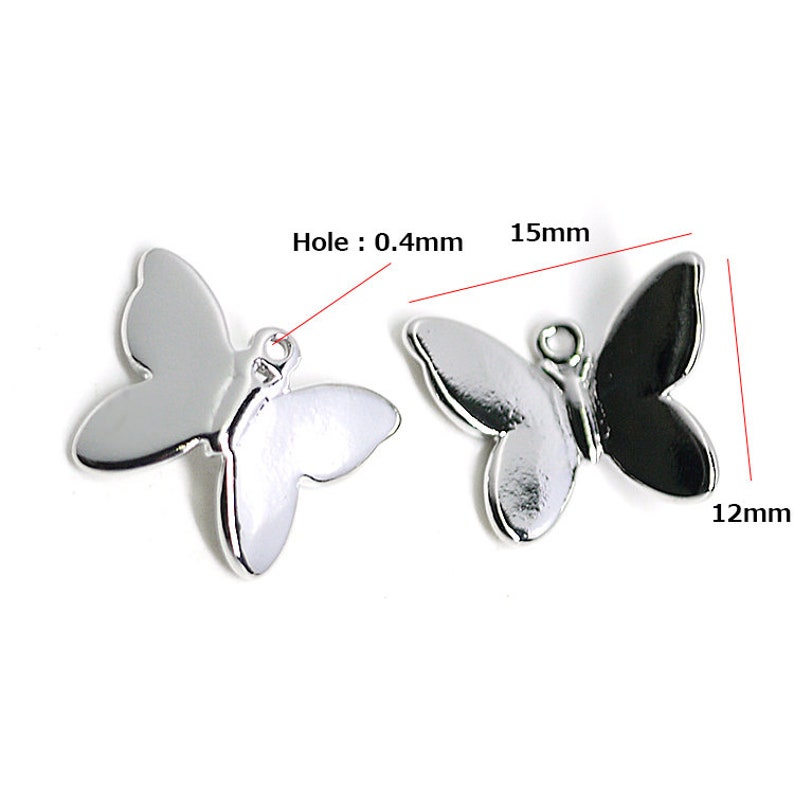 Butterfly Pendant Charm Jewelry Making Rhodium Plated Brass 1piece jp01