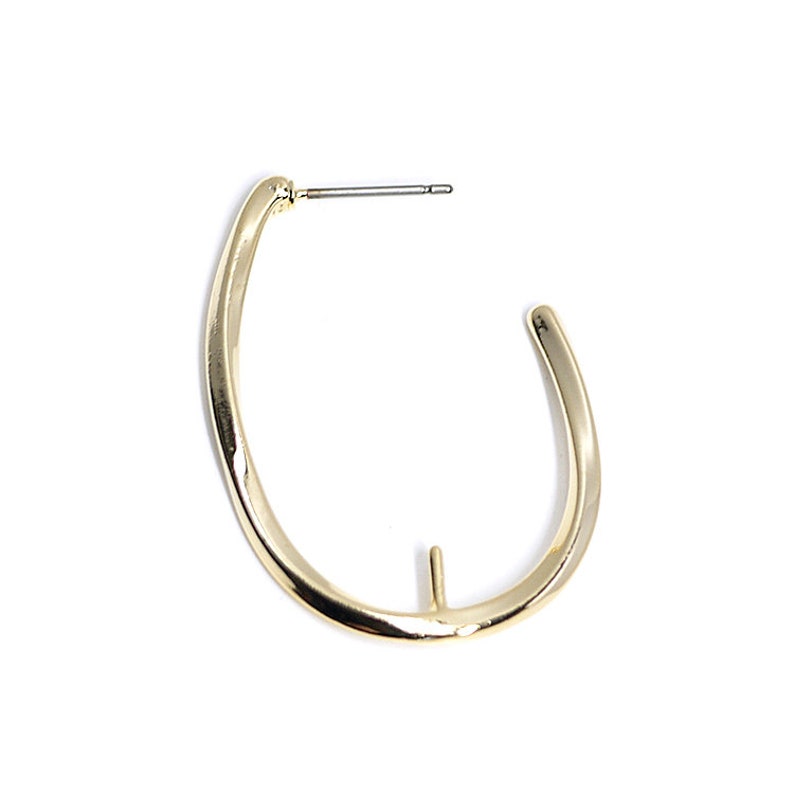 34mm Drop Earrings\uff08Pin\uff09 Jewelry Making Wedding Gold Plated Brass Titanium Post 2pcs abe04