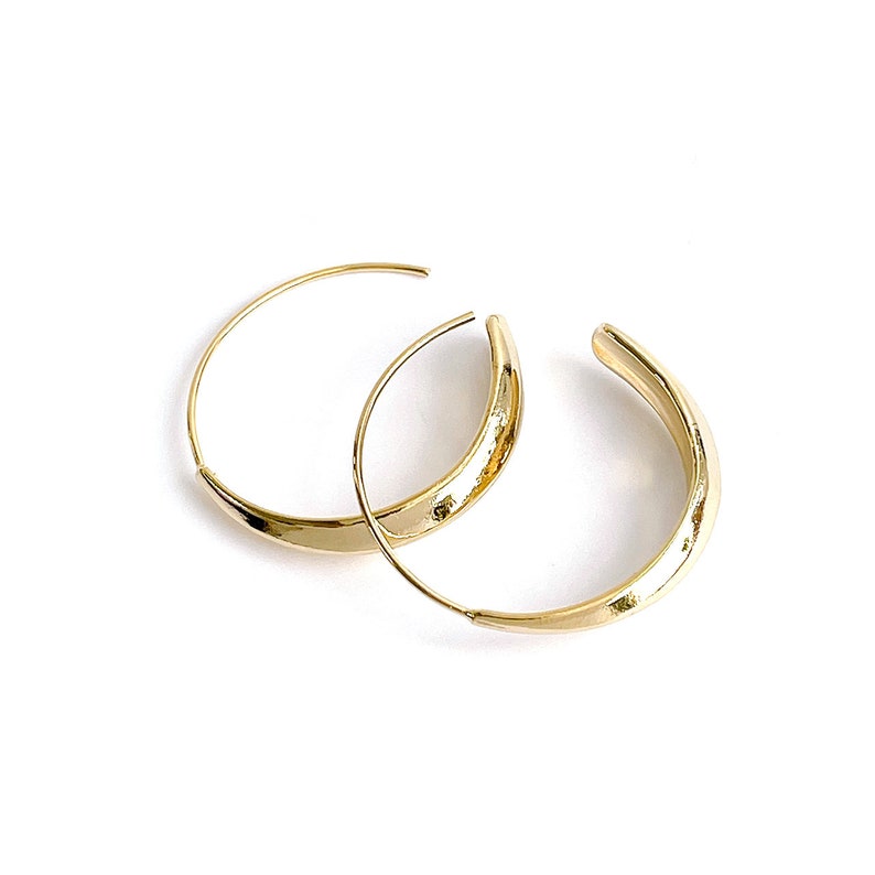 2PCS / Choose the Color / 31mm Circular Hook Earrings, Jewelry Making, Daily, Minimalist, Modern, Simple, Nickel Free, Brass image 2