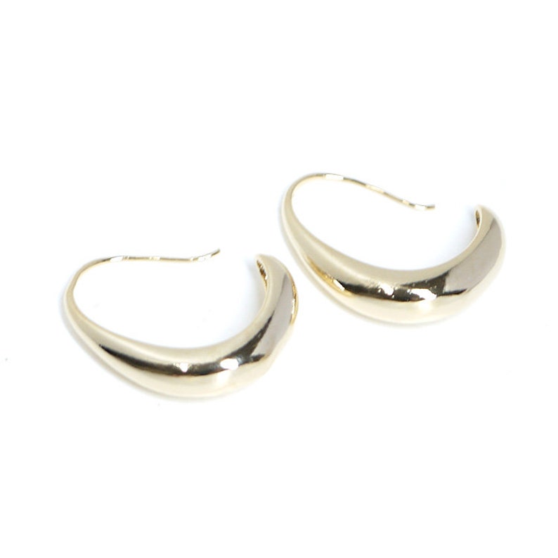 24mm Drop Hook Earrings Jewelry making Gold Plated Brass 2pcs ych01