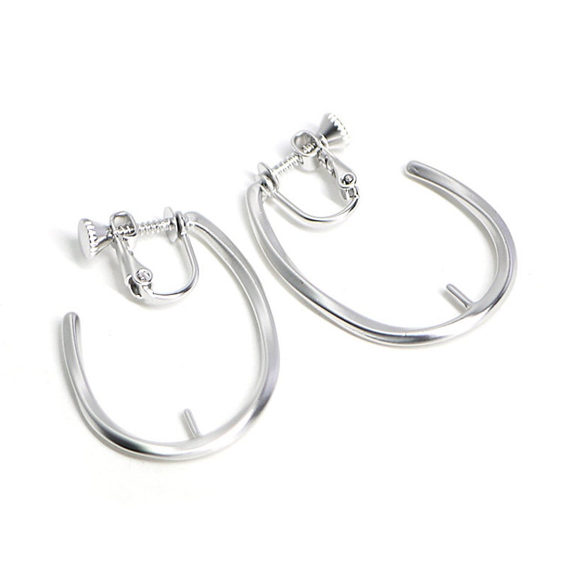 34mm Drop Non Pieced Earrings\uff08Pin\uff09 Jewelry Making Wedding Matte Rhodium Plated Brass 2pcs abe04