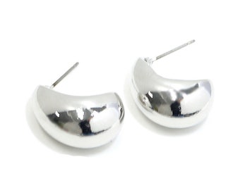20mm Volume Drop Earrings / Daily / Jewelry Making / Made in Japan / Titanium Post / Rhodium Plated Brass / 2pcs / abe19