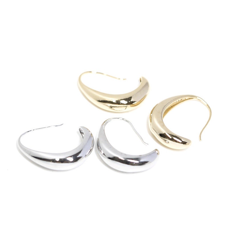 24mm Drop Hook Earrings Jewelry making Gold Plated Brass 2pcs ych01