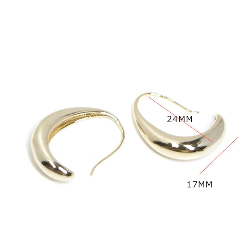 24mm Drop Hook Earrings Jewelry making Gold Plated Brass 2pcs ych01