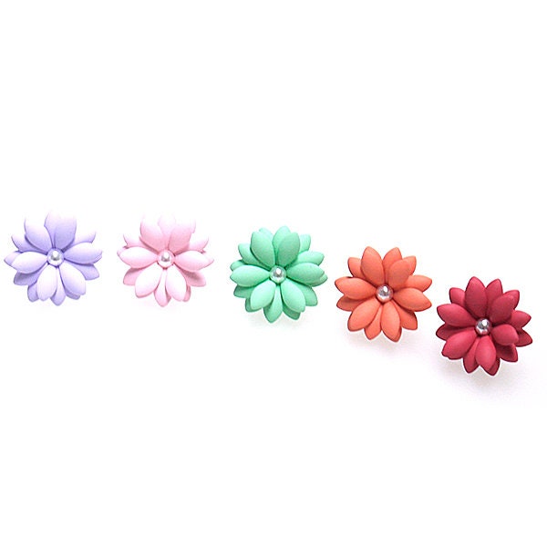 18 Petals Pastel Pink Color Flower Earring / Jewelry Making / - Etsy