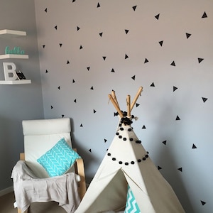 Triangles Vinyl Stickers - Kids Nursery Triangle Wall Decor Removable Wall Decals - Triangle Shape Vinyl Decals - Shape Wall Pattern - D057