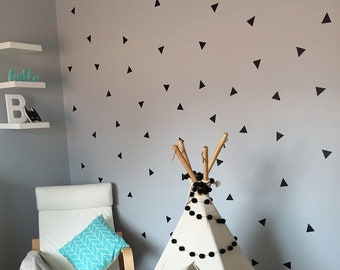 Triangles Vinyl Stickers - Kids Nursery Triangle Wall Decor Removable Wall Decals - Triangle Shape Vinyl Decals - Shape Wall Pattern - D057