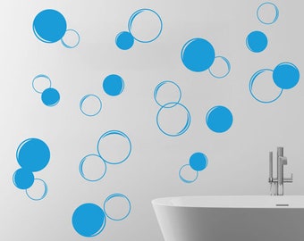 Bathroom Bubbles - Removable Vinyl Wall Decals - Bathroom Wall Decals - Bathroom Wall Art Stickers - Undersea Bubbles Wall Decor - A592