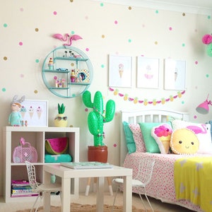 Polka Dot Wall Stickers - Peel & Stick Nursery Decor - Girl Room Circle Round Polka Dot Wall Decals - Removable Kids Room Vinyl Decal - D015