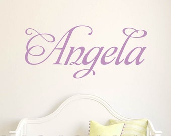 Personalized Name Monogram Wall Decal - Girl Style Custom Name Wall Decal Sticker - Nursery Wall Decor - Nursery Name Door Decal - A072