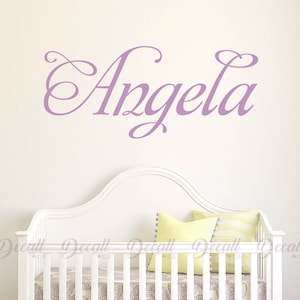 Personalized Name Monogram Wall Decal - Girl Style Custom Name Wall Decal Sticker - Nursery Wall Decor - Nursery Name Door Decal - A072