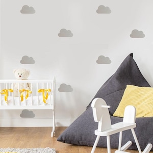 Nursery Clouds Wall Pattern Vinyl Wall Decals - Nursery Wall Decor - Removable Wall Decals - Shape Vinyl Decals - Sky Cloud Stickers - D058