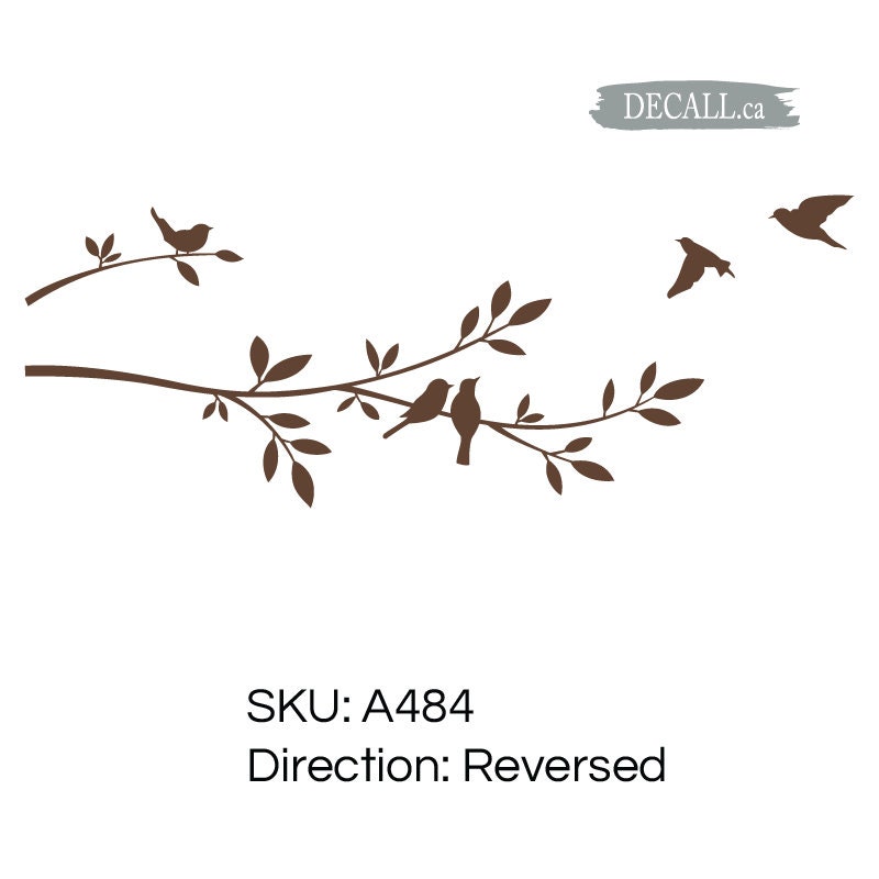 Tree Branch and Birds Vinyl Decal - Removable Vinyl Wall Decals - Tree ...