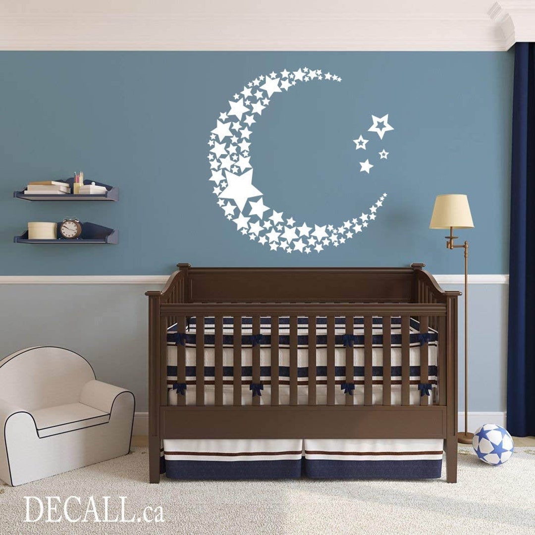 Removable Moon and Stars Wall Stickers - Star Wall Decals - Removable ...