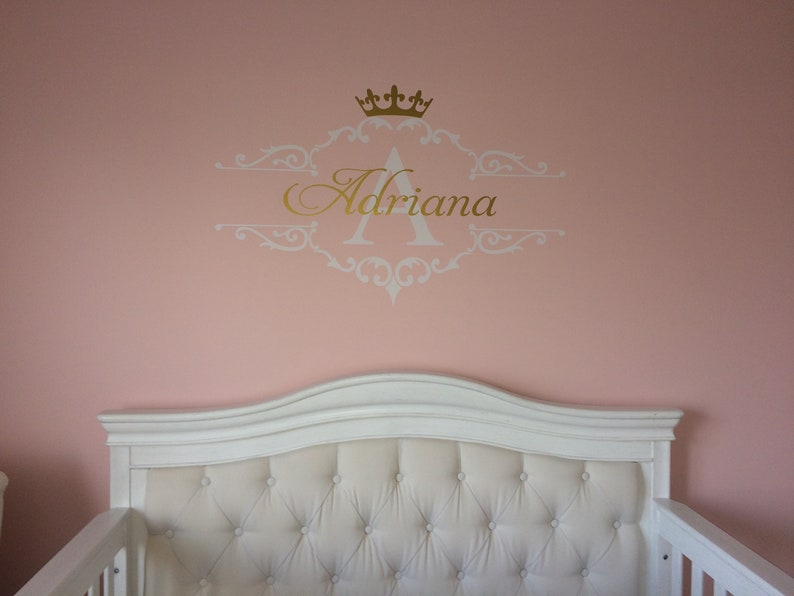 Princess Tiara Crown Baby Girl Name Decal Nursery Personalized Etsy