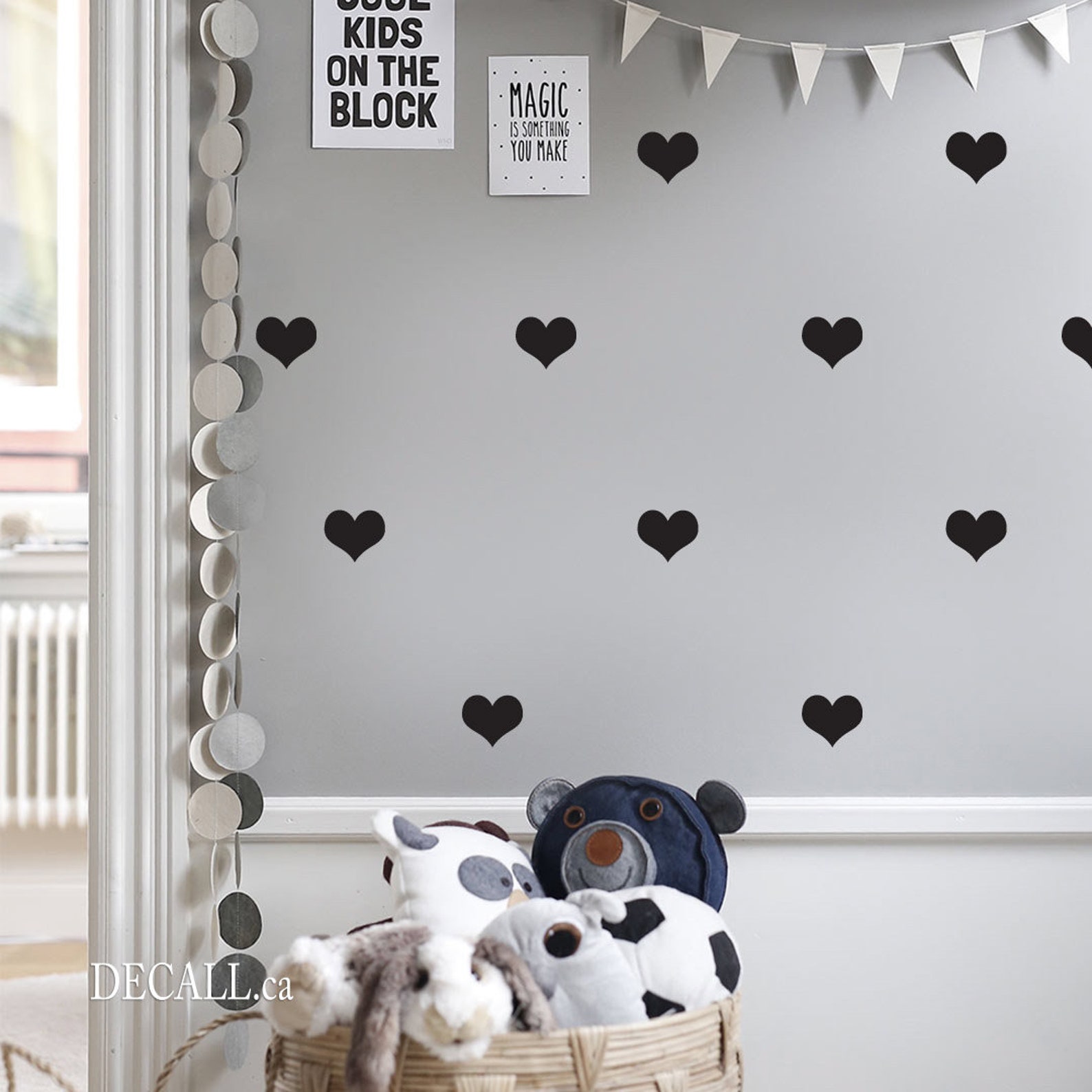 Love Heart Wall Decals - Removable Heart Vinyl Stickers - Removable ...