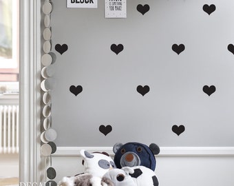 Love Heart Wall Decals - Removable Heart Vinyl Stickers - Removable Heart Wall Stickers - Heart Vinyl Decals - Love Heart Stickers - D084