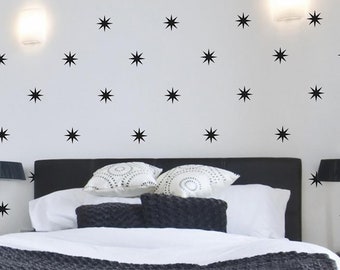 Peel and Stick, Removable Star Wall Stickers - Coronata Stars Wall Decals - Removable Star Stickers - Star Wall Decals - Vinyl Decals - D044