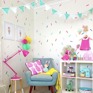 Colorful Confetti Sprinkle Wall Decals, Set of 5 Colours, Removable Wall Stickers, Vinyl Wall Decals, Nursery Wall Decor, Party Decor, D005