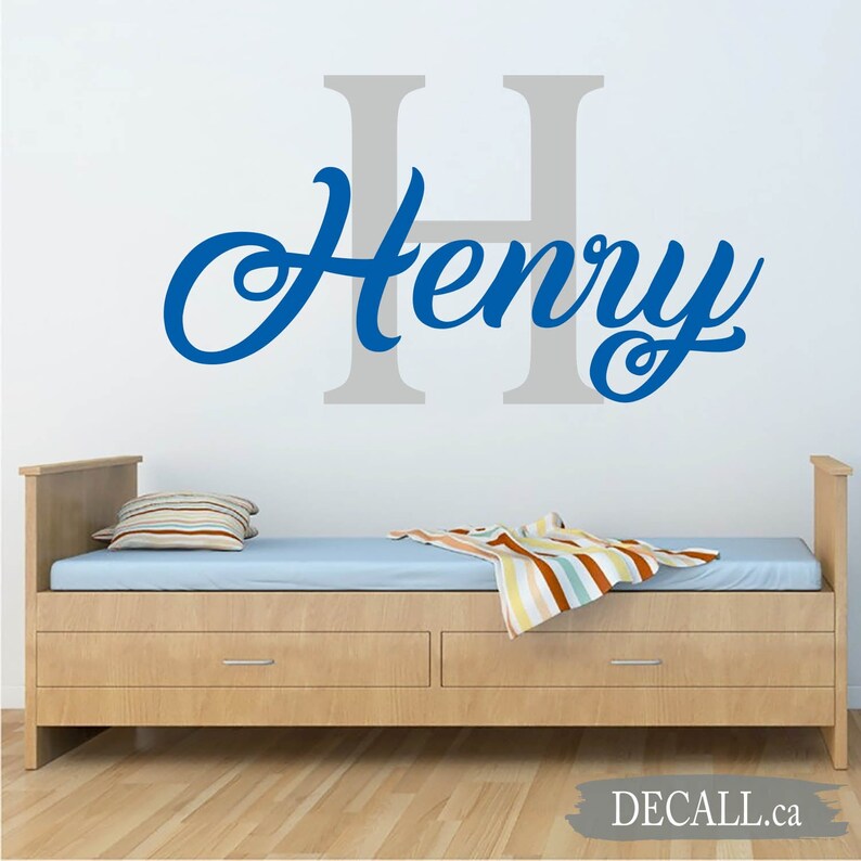 Personalized Name Monogram Wall Sticker Custom Name Wall Etsy