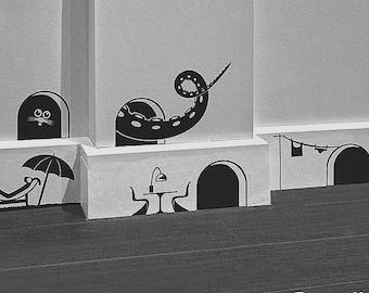 Mice House Silhouette Decals - Mouse Holes Stickers - Halloween Decor - Halloween Decorations - Mouse Wall Decals - Mice Stickers